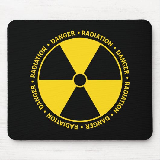 Yellow Radiation Symbol Mousepad Muismat (Voorkant)
