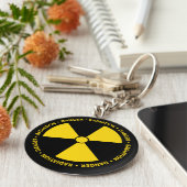 Yellow Radiation Symbol Sleutelhanger (Zijkant)
