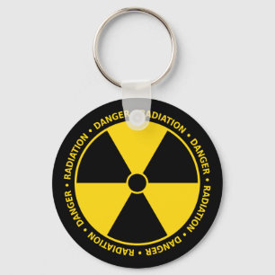 Yellow Radiation Symbol Sleutelhanger