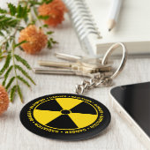 Yellow Radiation Symbol Sleutelhanger (Zijkant)