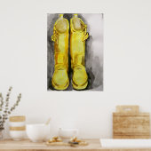 Yellow Rain Boots 4 Poster (Keuken)
