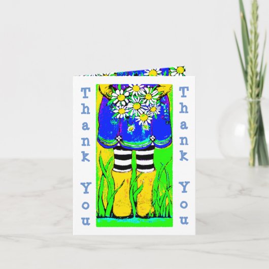 Yellow Rain Boots Daisies Springtime Kaart (Voorkant)