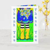 Yellow Rain Boots Daisies Springtime Kaart (Gele Bloem)