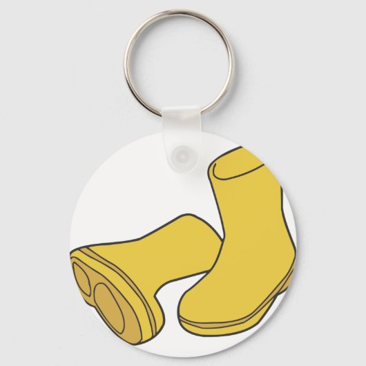 Yellow Rain Boots Sleutelhanger (Voorkant)