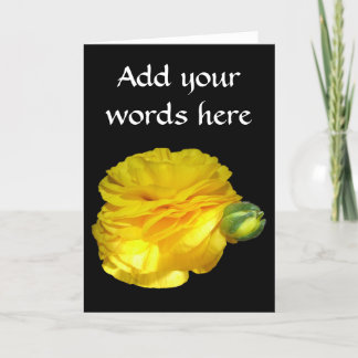 Yellow Ranunculus Feestdagen Kaart