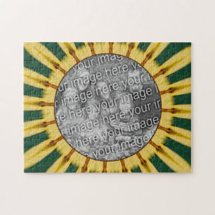 Yellow Rays Abstract Lijst Creëer Uw eigen foto Legpuzzel