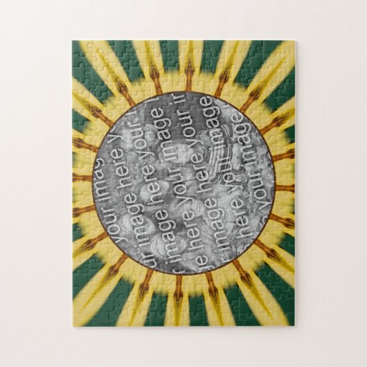 Yellow Rays Abstract Lijst Creëer Uw eigen foto Legpuzzel (Verticaal)