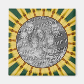 Yellow Rays Abstract Lijst Creëer Uw eigen foto Magneet (Voorkant)