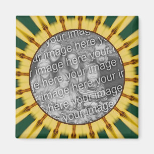 Yellow Rays Abstract Lijst Creëer Uw eigen foto Magneet