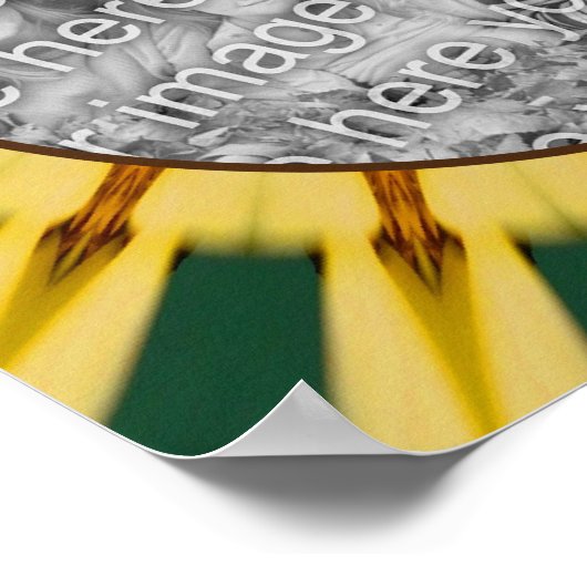 Yellow Rays Abstract Lijst Creëer Uw eigen foto Poster (Hoek)