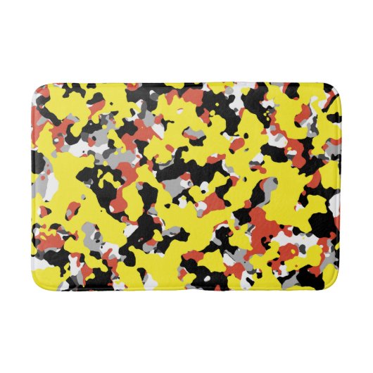 Yellow Red Black Camouflage Camouflage Patroon Badmat (Voorkant)