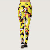 Yellow Red Black Camouflage Camouflage Patroon Leggings (Achterkant)
