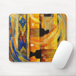 Yellow Red Blue Ethiopian Pattern Mousepad Muismat