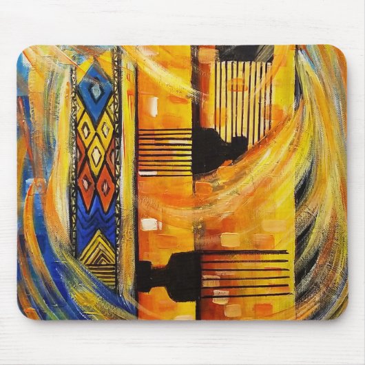 Yellow Red Blue Ethiopian Pattern Mousepad Muismat (Voorkant)