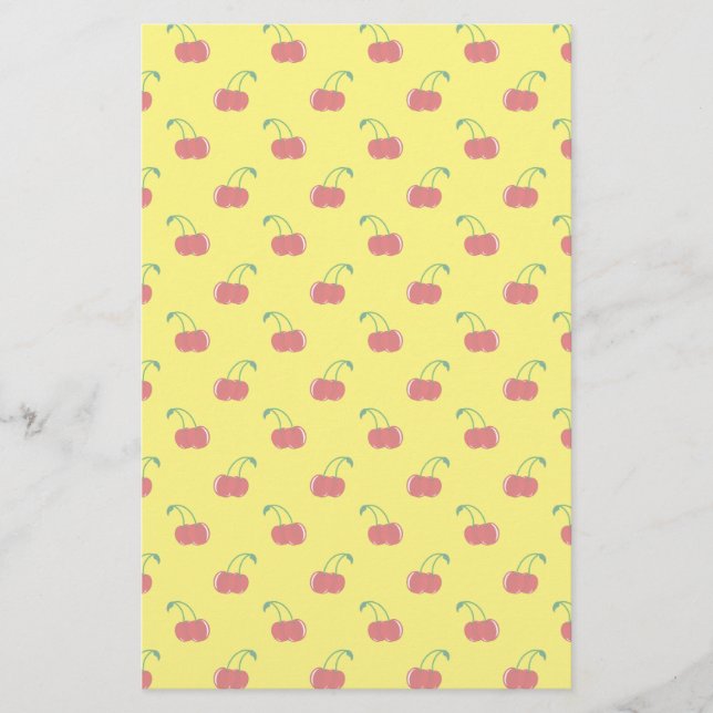 Yellow red cherry patroon (Voorkant)