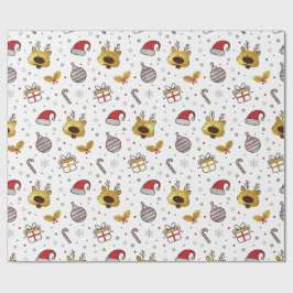 Yellow Red Christmas Seamless Pattern Cadeaupapier