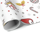 Yellow Red Christmas Seamless Pattern Cadeaupapier (Rol Hoek)