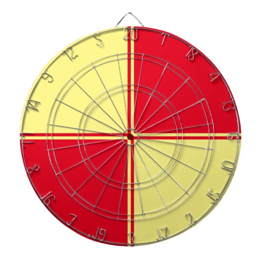 Yellow & Red Custom Dartboard  Dartbord (Voorkant)