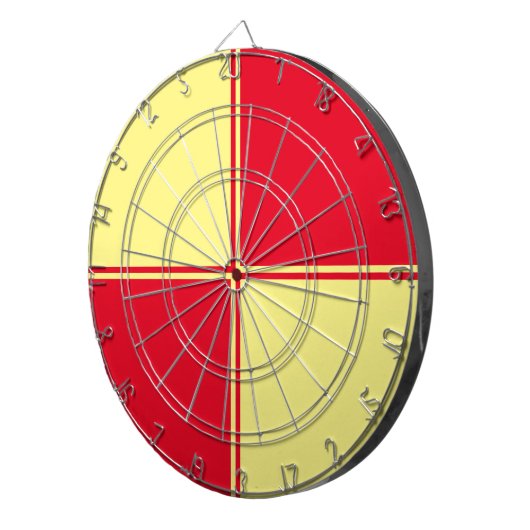 Yellow & Red Custom Dartboard  Dartbord (Voorkant Rechts)