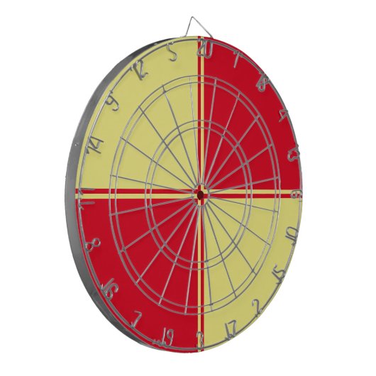 Yellow & Red Custom Dartboard  Dartbord (Voorkant Links)