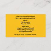 Yellow Red Fire Extinguisher Fire Safety   Visitekaartje (Achterkant)