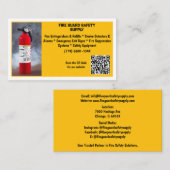 Yellow Red Fire Extinguisher Fire Safety   Visitekaartje (Voorkant / Achterkant)