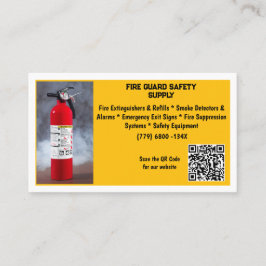 Yellow Red Fire Extinguisher Fire Safety   Visitekaartje