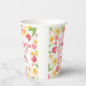 Yellow Red Floral Easter Brunch Papieren Bekers (Rechts)