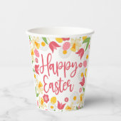 Yellow Red Floral Easter Brunch Papieren Bekers (Voorkant)