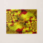 Yellow Red Fractal Geometric Abstracte Art Legpuzzel (Horizontaal)