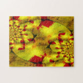 Yellow Red Fractal Geometric Abstracte Art Legpuzzel (Horizontaal)