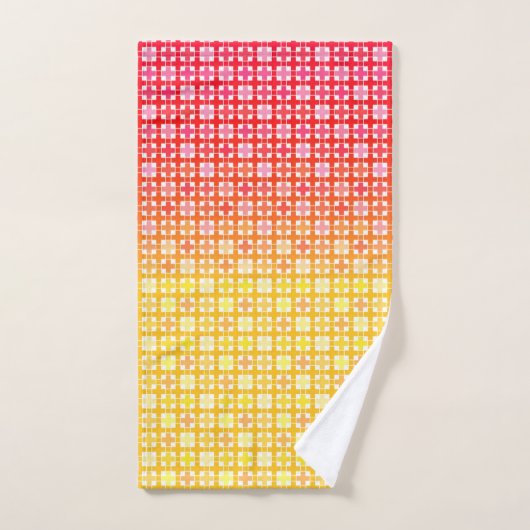 Yellow Red gradiëntvlakpatroon Bad Handdoek (Handdoek)