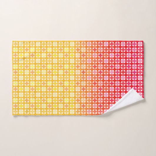 Yellow Red gradiëntvlakpatroon Bad Handdoek (Handdoek)
