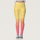 Yellow Red gradiëntvlakpatroon Leggings (Voorkant)