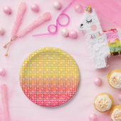 Yellow Red gradiëntvlakpatroon Papieren Bordje (Feest)