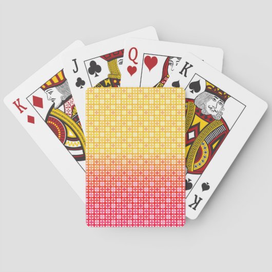 Yellow Red gradiëntvlakpatroon Pokerkaarten (Achterkant)