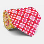 Yellow Red gradiëntvlakpatroon Stropdas (Opgerold)