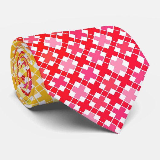 Yellow Red gradiëntvlakpatroon Stropdas (Opgerold)