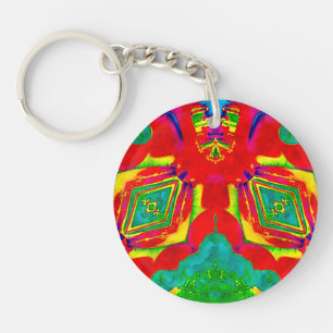 Yellow Red Green Blue Abstract Fractal ~ Sleutelha Sleutelhanger