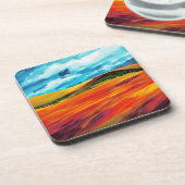 Yellow Red Hills Bier Onderzetter (Linkerzijde)