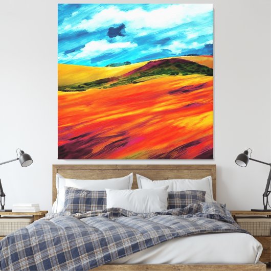 Yellow Red Hills Canvas Afdruk (Insitu (Slaapkamer))