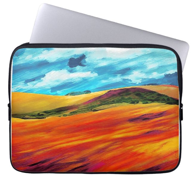 Yellow Red Hills Laptop Sleeve (Voorkant)