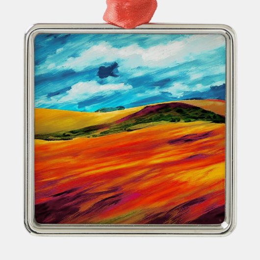 Yellow Red Hills Metalen Ornament (Voorkant)