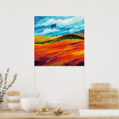 Yellow Red Hills Poster (Keuken)