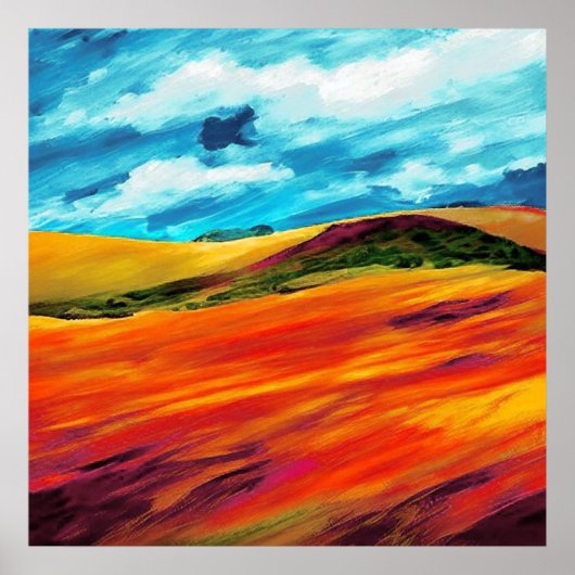 Yellow Red Hills Poster (Voorkant)