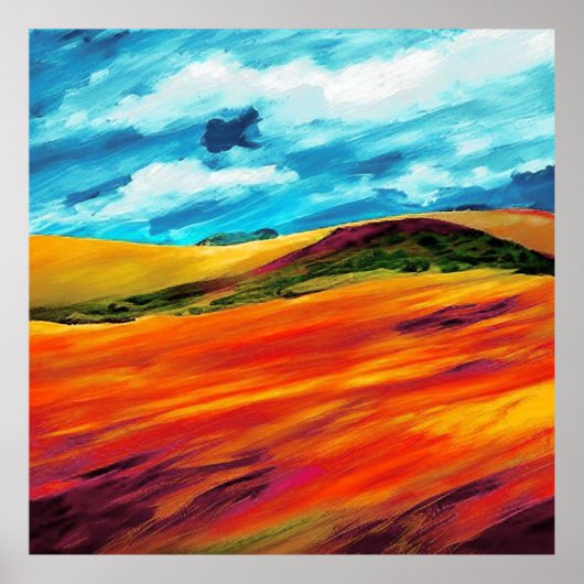 Yellow Red Hills Poster (Voorkant)