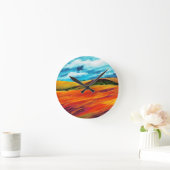 Yellow Red Hills Ronde Klok (Huis)