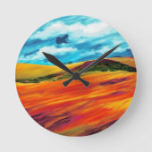 Yellow Red Hills Ronde Klok (Voorkant)