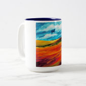 Yellow Red Hills Tweekleurige Koffiemok (Voorkant links)