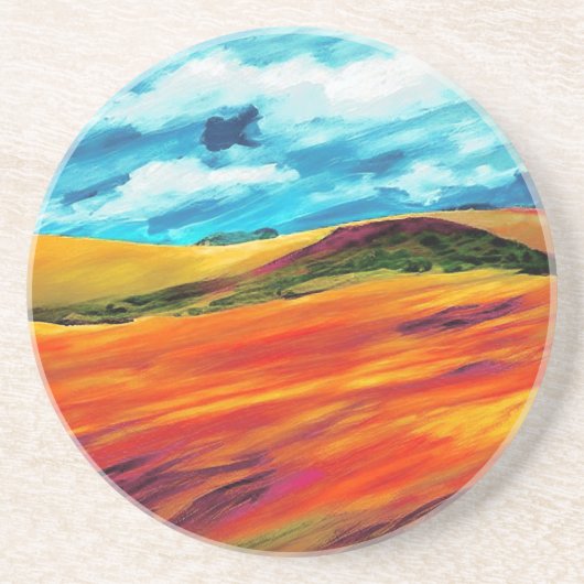 Yellow Red Hills Zandsteen Onderzetter (Voorkant)